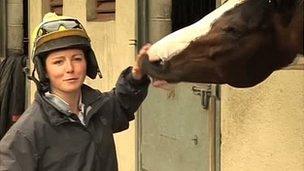 Jockey Rebecca Smith with 'Rummy'