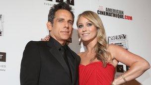 Actors Ben Stiller and Christine Taylor attend the 26th American Cinematheque Award Gala.