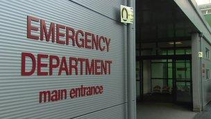 Royal Victoria Hospital A&E sign