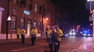 Police cordon, King Street, King's Lynn