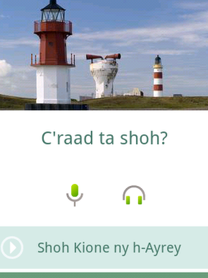 'Learn Manx' app screen