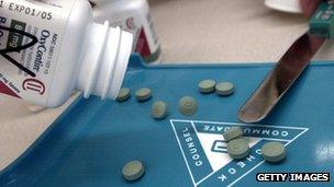 OxyContin is displayed in stock photo 21 August 2001