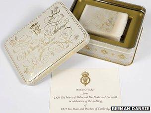 A piece of the Duke and Duchess of Cambridge's wedding cake