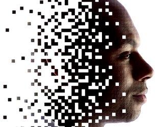 Graphic of face as data points