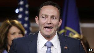 Patrick Murphy speaks during a news conference with newly elected Democratic House members, 13 November 2012