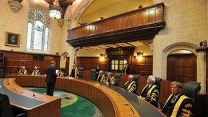 Lord Neuberger takes his judicial oath, as he is sworn in as the new President of the Supreme Court