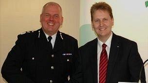 Chief Constable Mike Cunningham and Matthew Ellis