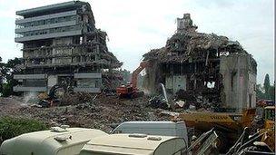 Demolition of the BBC's Pebble Mill studios