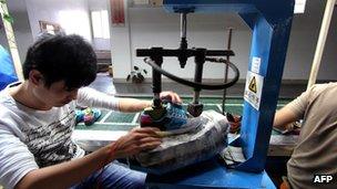 A worker at a factory in China