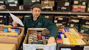 Volunteer at a food bank