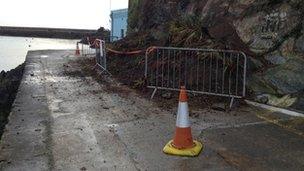 Mevagissey Harbour landslide