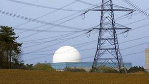 Sizewell B nuclear power station in Suffolk