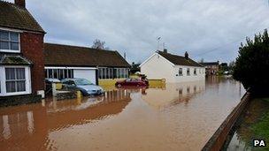 Flooding in Ruishton, near Taunton