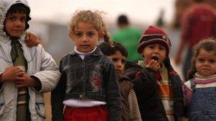 Children in the Atma camp in northern Syria