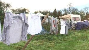 The Prykes' caravans in Dedham