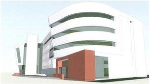 Projected extension to University of Glamorgan Atrium campus in Cardiff