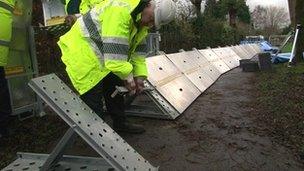 Flood barriers in Oxfordshire