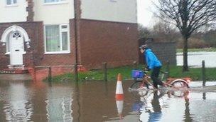 A cyclist in Haughton Road in Darlington