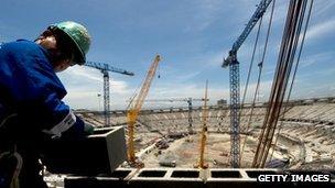 Building work continues on Rio's showcase Maracana stadium