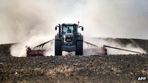 Tractor at work in Romania - file pic