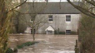 Flooded home on the moors