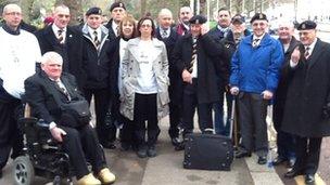 Mrs Lee, some friends and family and people from Mr Lee's old regiment took part in the march