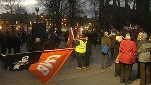 Newcastle city council cuts protest