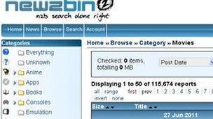Screengrab of Newzbin 2, 鶹ҳ