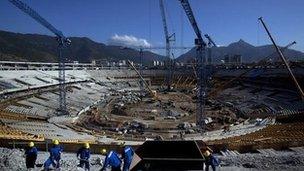 The Maracana Stadium undergoes reconstruction