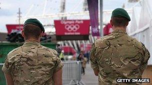 Soldiers guard London 2012