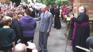 The Prince of Wales in St Asaph in July 2012