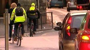 Cyclists and cars