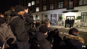 Press outside Prince Edward VII hospital in central London