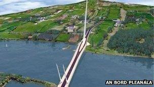 The cross-border bridge will stretch from County Down to County Louth