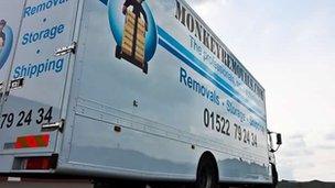 A van belonging to Monkey Removals of Lincoln