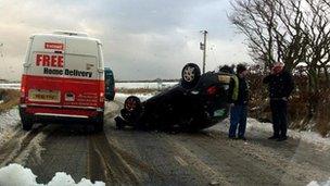 Crash near Strichen, Aberdeenshire