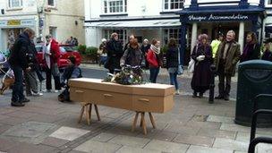 Michael Gething's funeral in Totnes