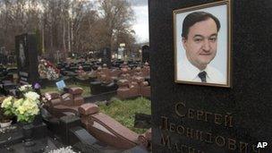 Tombstone of Sergei Magnitsky in Moscow, Russia