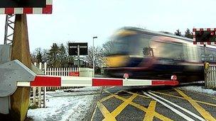 Train passing through Kintore