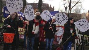 Anti-cuts protestors in Manchester