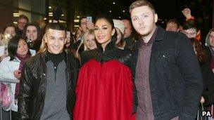 Jahmene Douglas, Nicole Scherzinger and James Arthur