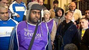 Protesters at council offices