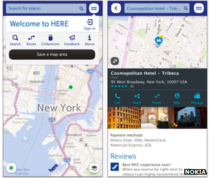 Nokia Here screenshots