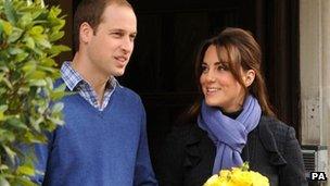 Duke and Duchess of Cambridge leaving hospital