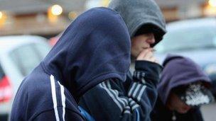 Generic picture of hooded youths