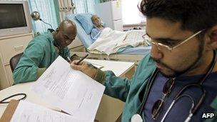 Cuban doctors working as part of the Barrio Adentro programme in 2006