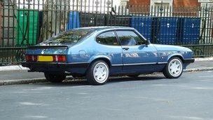 Blue Ford Capri