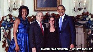 Michelle Obama, David Saperstein, Ellen Weiss, President Barack Obama