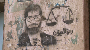 President Morsi stencil image