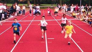 Children running race